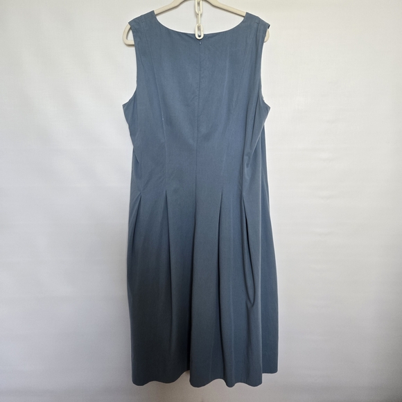LAFAYETTE 148 NEW YORK DRESS WOMEN MIDI BLUE LAGEN MINIMALIST COASTAL SIZE XL - Picture 2 of 11
